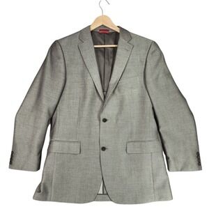 Alfani Slim Fit Blazer 42L Men Gray Single Breasted Suit Jacket Business Wedding